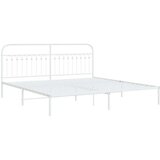 vidaXL Metalni okvir za krevet s uzglavljem bijeli 200x200 cm | shoptok.hr