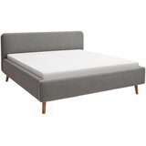P & B OBLAZINJENA POSTELJA 180 cm x 200 cm , tekstil svetlo siva | Shoptok.si