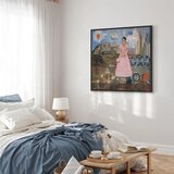  Slika - Frida Kahlo – Self-Portrait on the Borderline Between Mexico and the United States 60x60 U crnom drvenom okviru | shoptok.hr
