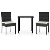  3-dijelni vrtni blagovaonski set od poliratana crni | shoptok.hr
