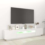 vidaXL TV omarica z LED lučkami bela 200x35x40 cm | Shoptok.si