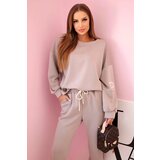 Kesi Włoski Set sweatshirt + pants buttery fabric beige u