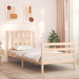 vidaXL Posteljni okvir z vzglavjem 100x200 cm trden les Cene