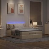  Otomanski krevet s madracem i LED krem 140x200 cm tkanine | shoptok.hr