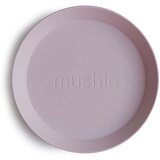 Mushie Round Dinnerware Plates krožnik Soft Lilac 1 kos | Shoptok.si