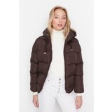 Trendyol Dark Wide Cut Oversize Brown Hooded Down Jacket Cijene
