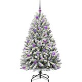 vidaXL Umestno božično drevo Zelena in Bela 150 cm PVC in kovina | Shoptok.si