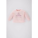 Defacto Baby Girl Crew Neck Slogan Printed Sweatshirt cene