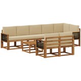 vidaXL Zunanja garnitura za sedenje 9 pcs Naravna in bež Poliester, (5000281592) | Shoptok.si