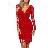 Fenzy Elegantna Uska Čipkasta Haljina Madily, Crvena | shoptok.hr