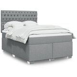 vidaXL Krevet s oprugama i madracem svjetlosivi 140x190 cm od tkanine | shoptok.hr