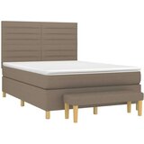  Box spring postelja z vzmetnico taupe 140x190 cm blago, (20884183) | Shoptok.si