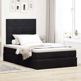 vidaXL Otomanski posteljni okvir z vzmetnicami črn 120x190cm žamet | Shoptok.si