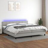 The Living Store Box spring postelja z vzmetnico LED sv. siva 200x200 cm blago - Box Spring Postelja, (21503499) | Shoptok.si