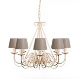 QAZQA Krema za lestenec 60 cm s taupe pokrovčki - Giuseppe 8 Cene