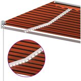 Tenda na ručno uvlačenje LED 400 x 300 cm narančasto-smeđa | Eponuda.com