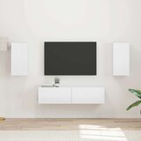  Komplet TV omaric 4 pcs Visok sijaj bela Konstruiran les, (5000132436) | Shoptok.si