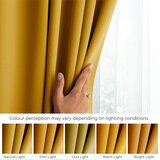 AmeliaHome Curtain BLACKOUT color mustard style classic silver eyelets blackout 140x245 | shoptok.hr