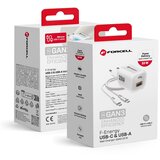 forcell f-energy crystal color gan III VT-41 putni punjač sa silikonskim kablom sa 1 x type c + 1x usb a utičnicama. pd QC4.0 33W beli Cene