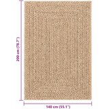  Tepih ZIZUR 140 x 200 cm s izgledom jute unutarnji i vanjski | shoptok.hr