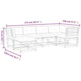  6-dijelni set vrtnih sofa s jastucima bijeli masivna borovina | shoptok.hr