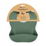 Petite&Mars silikonski podbradak 6 m+ Take&Match, Misty Green u
