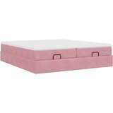 vidaXL Otomanski posteljni okvir z vzmetnicami roza 180x200cm žamet, (21610977) | Shoptok.si
