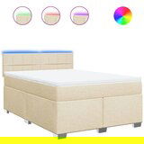 Maison Chic Box spring postelja - Vzmetna postelja z vzmetnico krem 140x190 cm blago SL17011, (21883779) | Shoptok.si