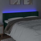  LED uzglavlje tamnozeleno 203x16x78/88 cm baršunasto | shoptok.hr