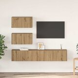 vidaXL Set TV komoda Zidne s pohranom s vratima 4 pcs hrast artisan 80 x 30 x 30 cm | shoptok.hr