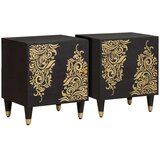 Ormarić s vratima 2 pcs Crna 40 x 33 x 46 cm Čvrsto drvo manga | shoptok.hr