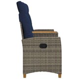  Rekreativna klupa s stolom Siva i tamnoplava 126 x 65 x 112 cm - siva i modra | shoptok.hr