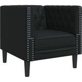 vidaXL 3-dijelna sofa Chesterfield crna umjetna koža | shoptok.hr