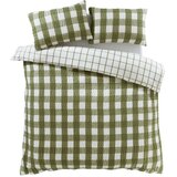 Catherine Lansfield Zelena flanelna posteljnina za zakonsko posteljo 200x200 cm Gingham Check – | Shoptok.si