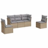  The Living Store Vrtna sedežna garnitura 5-delna z blazinami bež poli ratan - Vrtna Sedežna Garniture, (21447594) | Shoptok.si