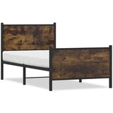 Maison Chic Kovinski Posteljni okvir - Enojna postelja - Postelja za odrasle brez vzmetnice dimljen hrast 80x200 cm, (21696743) Cene