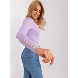 Fashion Hunters Light purple fitted classic sweater Cene