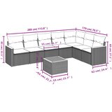  8-dijelni set vrtnih sofa od poliratana s jastucima crni | shoptok.hr