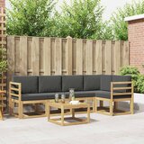  Set vanjskih sofa 6 pcs Bijela i antracit Čvrsto drvo akacije | shoptok.hr