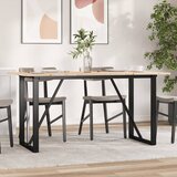 vidaXL Blagovaonski stol O-oblika 160x80x75 cm od borovine i željeza Cijene