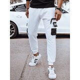 DStreet Spodnie męskie dresowe bojówki białe | shoptok.hr