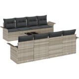  9-dijelni set vrtne sofe s jastučićima svijetlo sivi PE Ratan | shoptok.hr