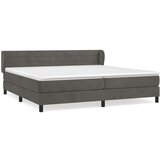  Krevet s oprugama i madracem tamnosivi 200x200 cm baršunasti | shoptok.hr