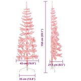  Tanka umjetna polovica božićnog drvca sa stalkom roza 150 cm | shoptok.hr