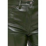 Guess Hlače za žene, boja: zelena, ravni kroj, visoki struk | shoptok.hr