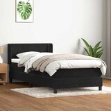 vidaXL Box spring postelja z vzmetnico črna 80x220 cm žamet | Shoptok.si