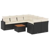  The Living Store Vrtna sedežna garnitura 9-delna z blazinami črn poli ratan - Vrtna Sedežna Garniture, (21453184) | Shoptok.si