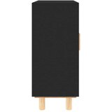  Komoda crna 60 x 30 x 70 cm masivna borovina i prirodni ratan | shoptok.hr