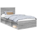  Okvir za krevet s uzglavljem Siva Sonoma 100 x 200 cm | shoptok.hr