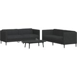  2-dijelni set sofa crni od tkanine | shoptok.hr